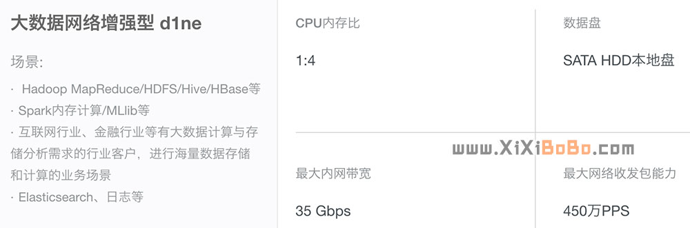 阿里云大数据网络增强型d1ne云服务器