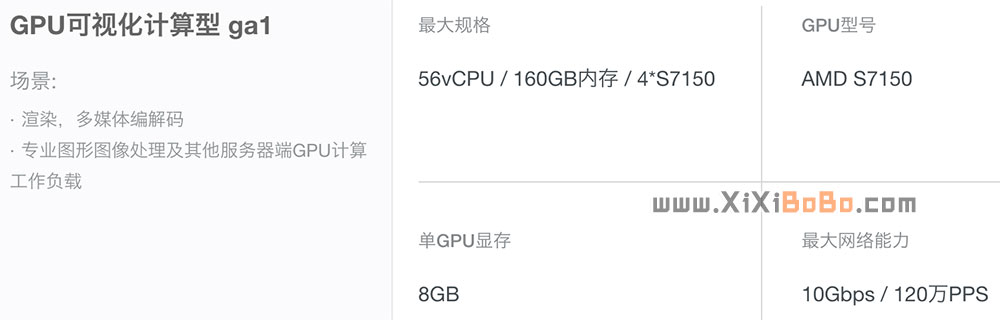 阿里云GPU可视化计算型ga1云服务器
