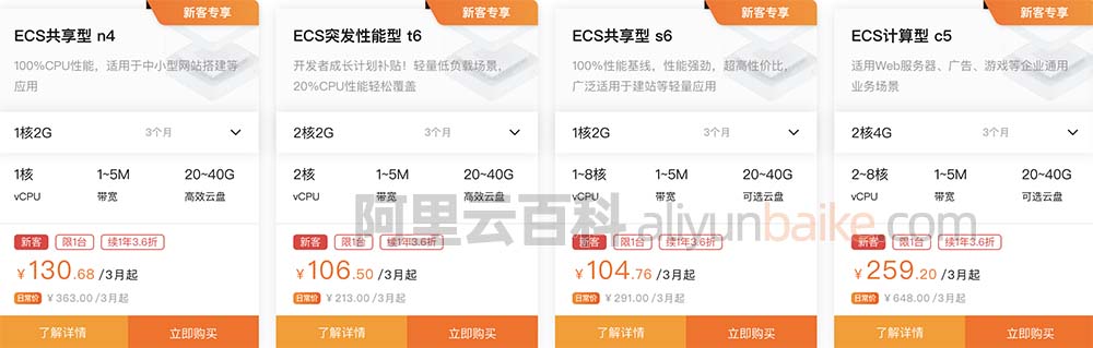 阿里云服务器优惠价格