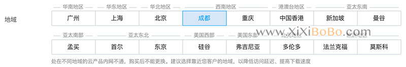 腾讯云服务器地域选择
