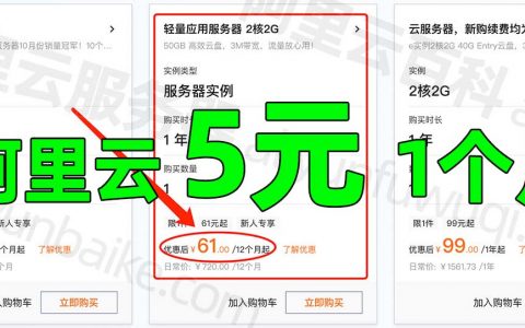 阿里云服务器多少钱1个月？2024年最新一个月收费价格表