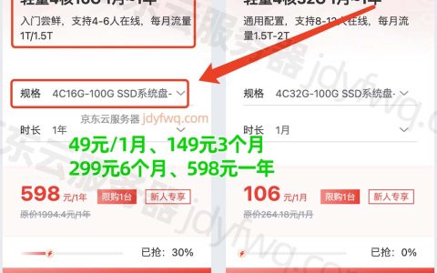京东云游戏服务器4核16G配置，顶级游戏显卡预装游戏镜像1分钟开玩！